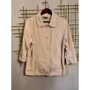 Palm Grove Tan Cotton Shacket Jacket Small Neutral Minimalist